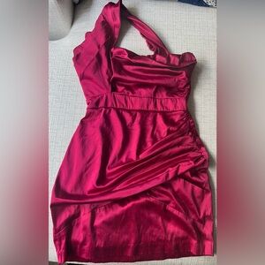 Speechless Brand (Macy’s) size 0/1 one shoulder crossed red mini dress